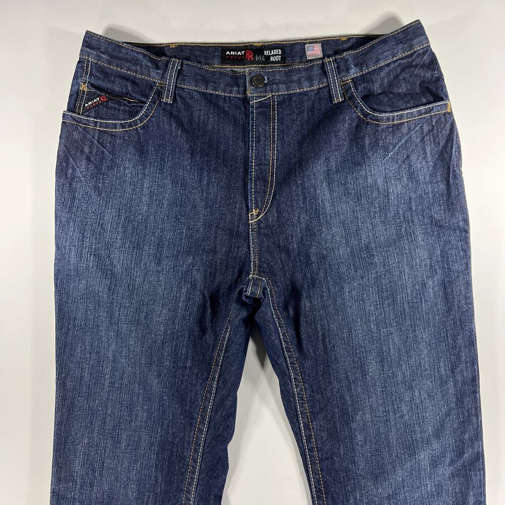 Ariat FR Jeans Mens 42x32 Blue M4 Relaxed Boot Flame Resistant Work Chore Denim